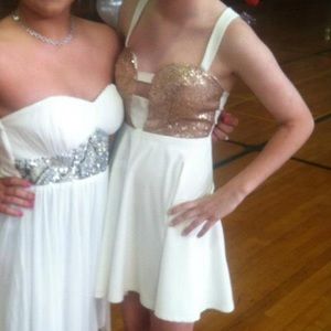 White and gold dress!